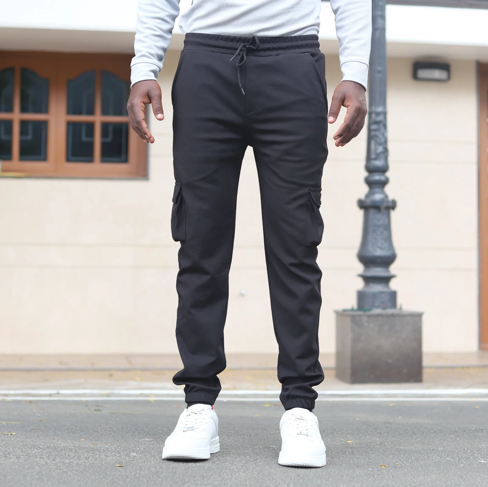 Lycra Cargo Pants With Five Pocket and Rope